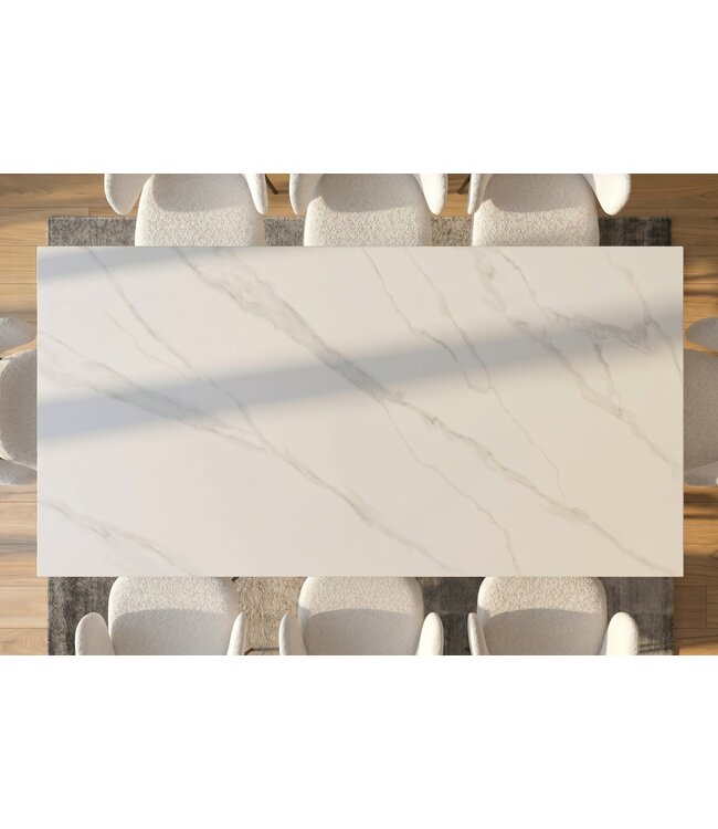 Invicta Interior Eettafel GALAXIE 180cm met sterrenframe keramiek wit