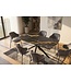 Invicta Interior Eettafel GALAXIE 160cm met sterrenframe aurora oro keramiek zwart goud zand