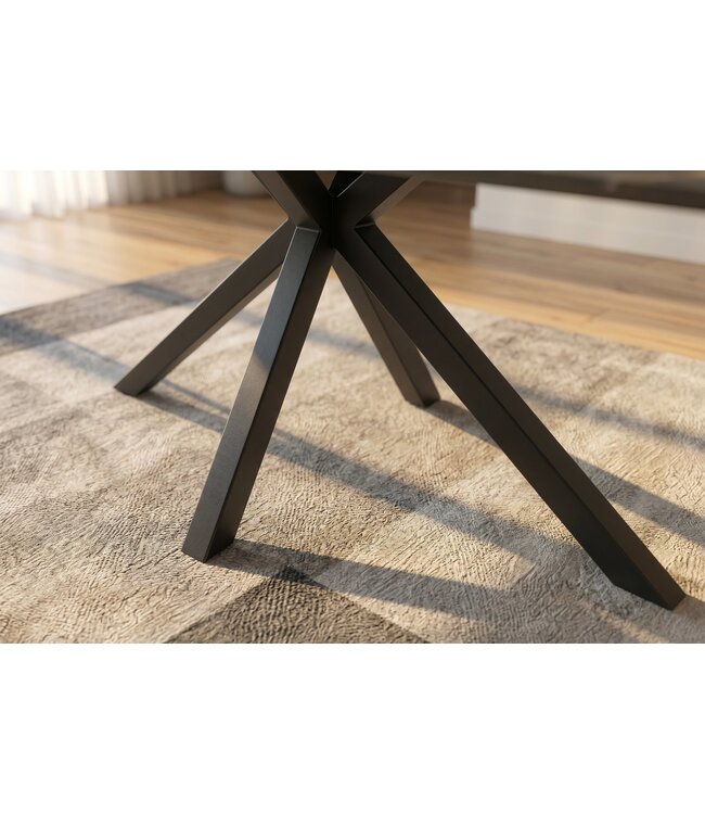 Invicta Interior Eettafel GALAXIE 160cm met sterrenframe aurora oro keramiek zwart goud zand