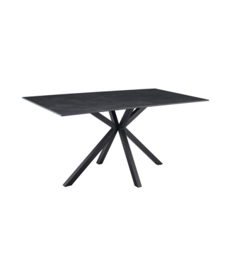 Invicta Interior Eettafel GALAXIE 160cm met sterre frame keramiek grijs