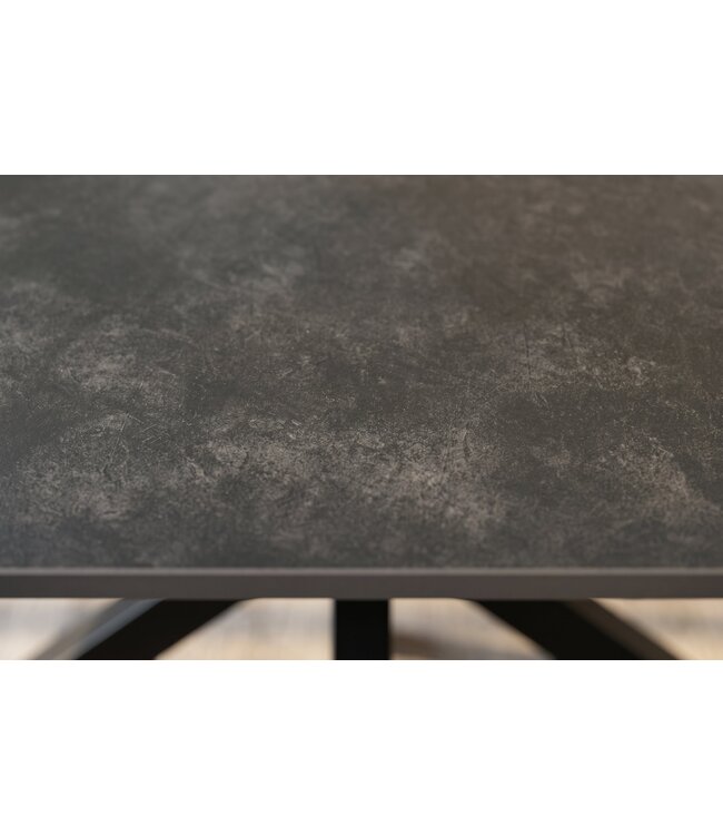 Invicta Interior Eettafel GALAXIE 160cm met sterre frame keramiek grijs