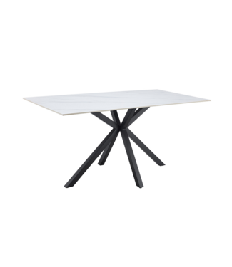 Invicta Interior Eettafel GALAXIE 160cm met sterrenframe keramiek wit
