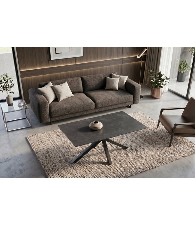 Invicta Interior Salontafel GALAXIE 100cm met sterrenstelsel frame keramiek grijs