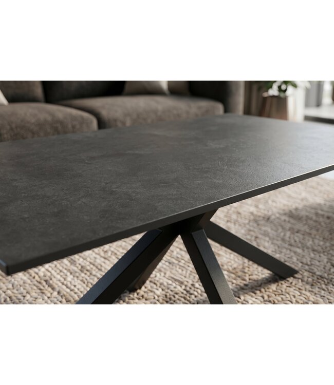 Invicta Interior Salontafel GALAXIE 100cm met sterrenstelsel frame keramiek grijs