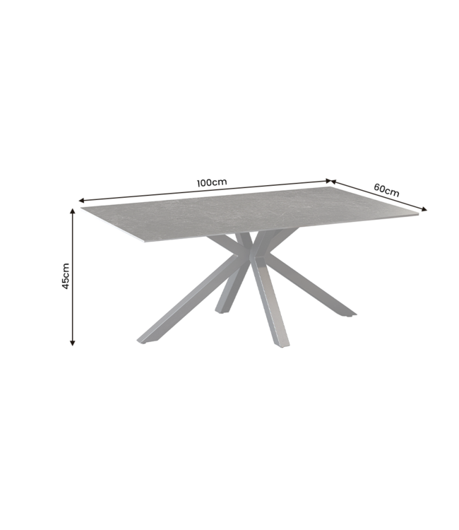 Invicta Interior Salontafel GALAXIE 100cm met sterrenstelsel frame keramiek grijs