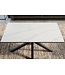 Invicta Interior Coffee table GALAXIE 100cm w/ star frame ceramic white