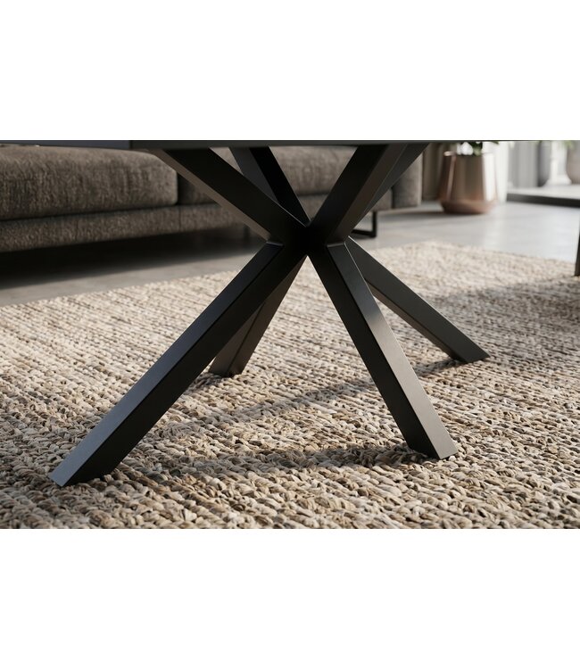 Invicta Interior Coffee table GALAXIE 100cm w/ star frame ceramic white