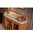 Invicta Interior Bartafel TRES CHIC 120cm mangohout naturel met wit marmeren blad