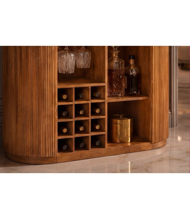 Invicta Interior Bartafel TRES CHIC 120cm mangohout naturel met wit marmeren blad