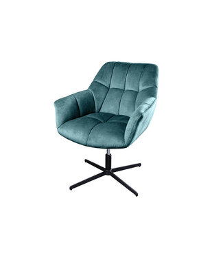 Invicta Interior Draaibare Fauteuil PAPILLON 83-90cm 360° fluweel petrol