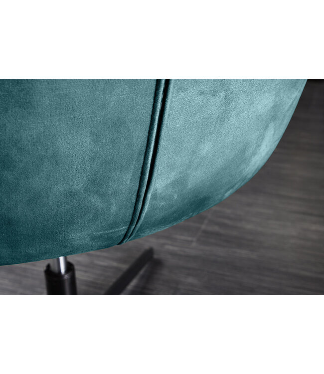 Invicta Interior Draaibare Fauteuil PAPILLON 83-90cm 360° fluweel petrol