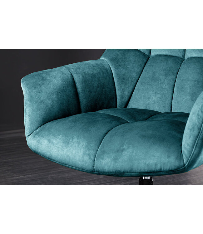 Invicta Interior Draaibare Fauteuil PAPILLON 83-90cm 360° fluweel petrol