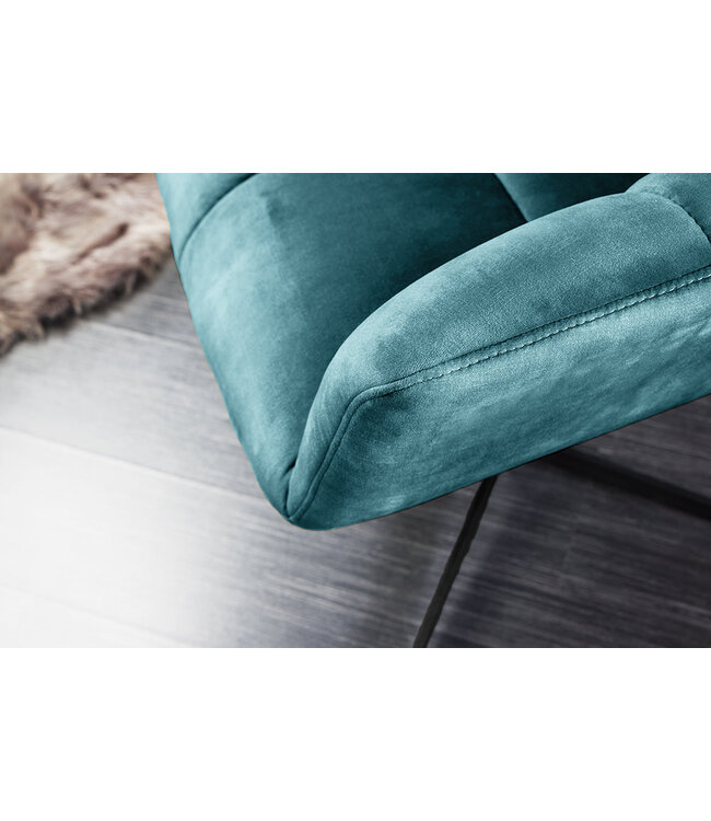 Invicta Interior Draaibare Fauteuil PAPILLON 83-90cm 360° fluweel petrol