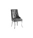 Invicta Interior Chair MODERN BAROCK DELUXE w/ silver legs and lion´s head velvet grey