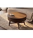 Invicta Interior Salontafel KYOTO 70cm rond met opbergruimte mango hout walnoot fineer