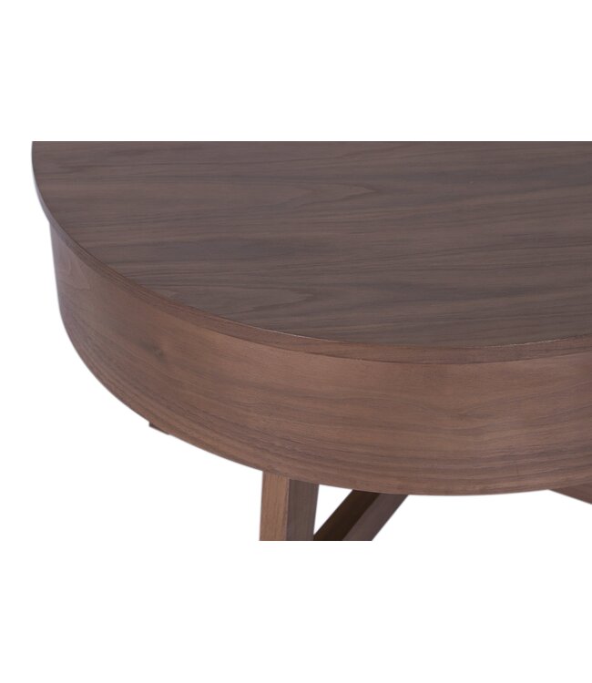 Invicta Interior Salontafel KYOTO 70cm rond met opbergruimte mango hout walnoot fineer