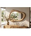 Invicta Interior Wandspiegel ORGANIC 130cm universeel ophanging horizontaal of verticaal mangohout crèmekleurig