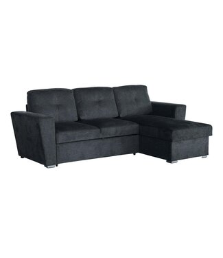 Invicta Interior Slaapbank APARTMENT 245cm 3-zits met ottoman en opbergruimte textielstof grijs