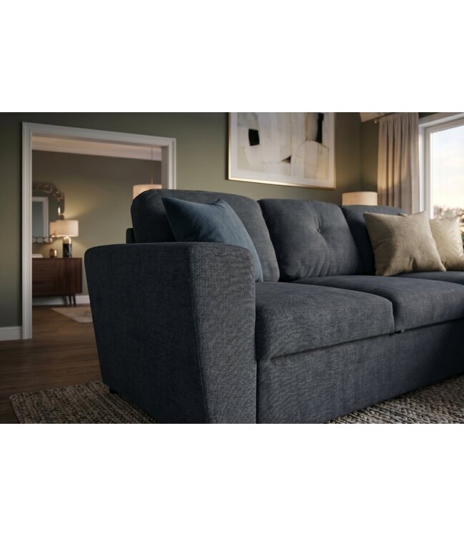 Invicta Interior Slaapbank APARTMENT 245cm 3-zits met ottoman en opbergruimte textielstof grijs