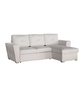 Invicta Interior Slaapbank APARTMENT 245cm 3-zits met ottoman en opbergruimte textielstof beige