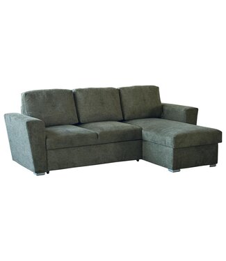 Invicta Interior Slaapbank APARTMENT 245cm 3-zitter met ottoman en opbergruimte geweven stof groen