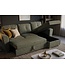 Invicta Interior Slaapbank APARTMENT 245cm 3-zitter met ottoman en opbergruimte geweven stof groen
