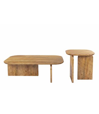 Invicta Interior Salontafelset GATSBY 100cm/45cm set van 2 mangohout bruin
