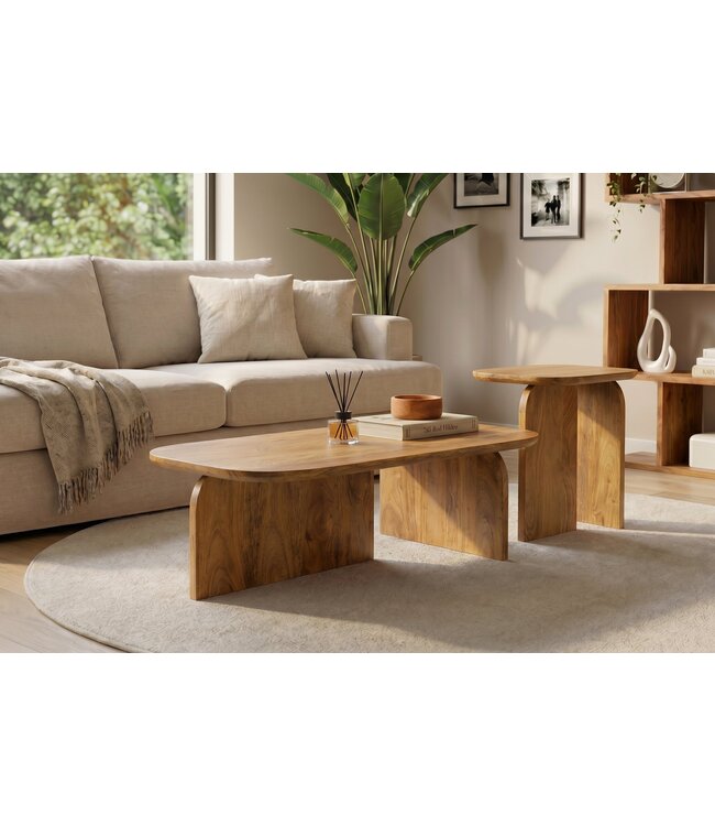 Invicta Interior Salontafelset GATSBY 100cm/45cm set van 2 mangohout bruin