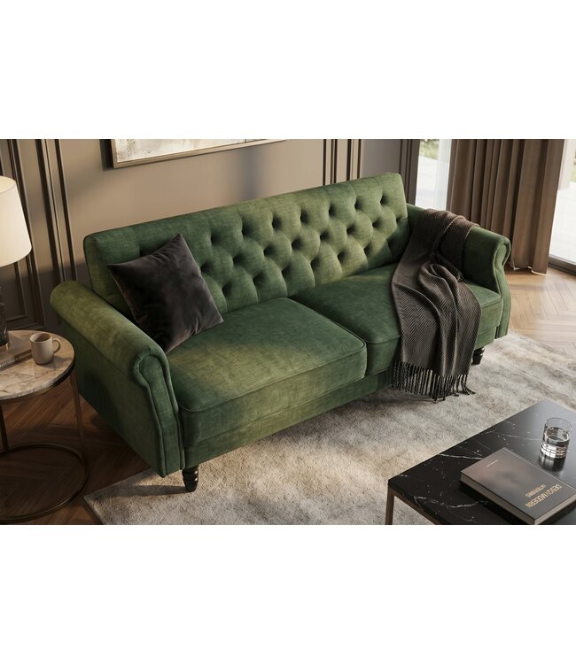 Invicta Interior Slaapbank MAISON BELLE AFFAIRE 220cm vogue velour fluweel mosgroen