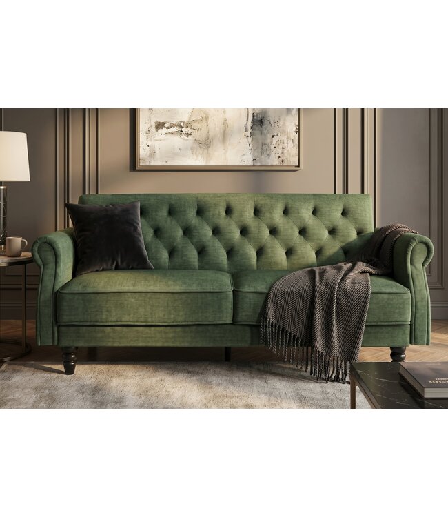 Invicta Interior Slaapbank MAISON BELLE AFFAIRE 220cm vogue velour fluweel mosgroen