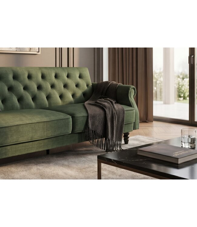 Invicta Interior Slaapbank MAISON BELLE AFFAIRE 220cm vogue velour fluweel mosgroen
