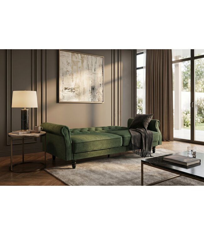Invicta Interior Slaapbank MAISON BELLE AFFAIRE 220cm vogue velour fluweel mosgroen