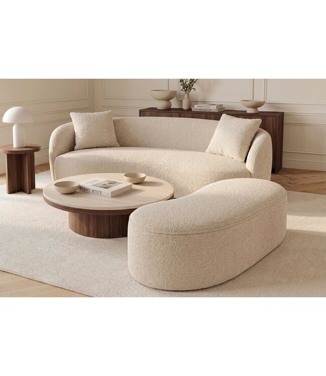 Invicta Interior Bankje ELEMENTAL 120cm gestoffeerd met opbergruimte bouclé champagne beige