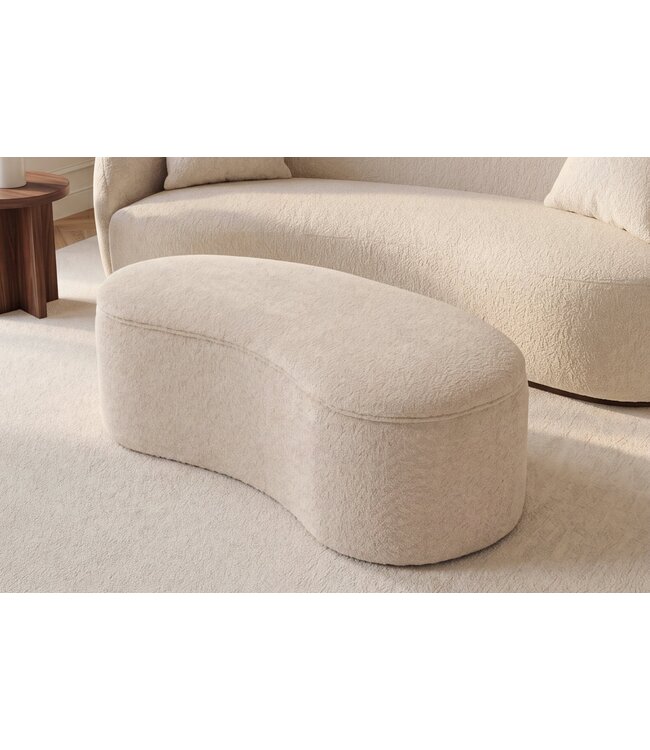 Invicta Interior Bankje ELEMENTAL 120cm gestoffeerd met opbergruimte bouclé champagne beige