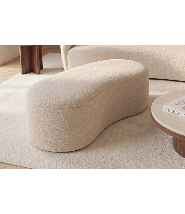 Invicta Interior Bankje ELEMENTAL 120cm gestoffeerd met opbergruimte bouclé champagne beige