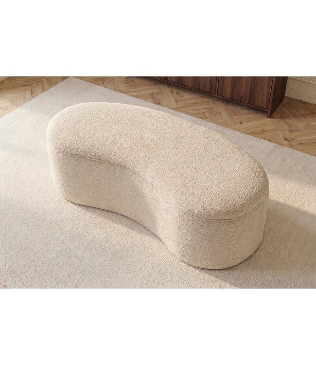 Invicta Interior Bankje ELEMENTAL 120cm gestoffeerd met opbergruimte bouclé champagne beige