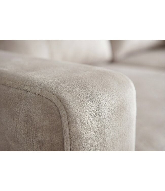 Invicta Interior Hoekslaapbank APARTMENT 205cm 3-zits met ottomaan en opbergruimte fluweel champagne beige