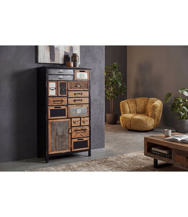 Invicta Interior Highboard SECRETS 150cm grenenhout vintage bruin naturel