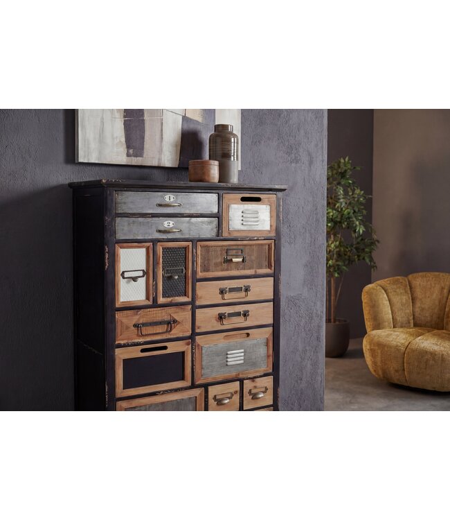 Invicta Interior Highboard SECRETS 150cm grenenhout vintage bruin naturel