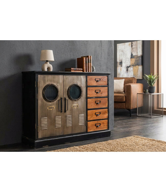 Invicta Interior Dressoir NAUTILUS 105cm grenenhout vintage bruin