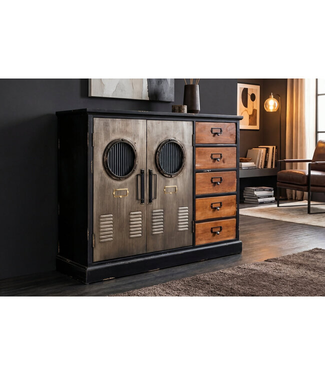 Invicta Interior Dressoir NAUTILUS 105cm grenenhout vintage bruin
