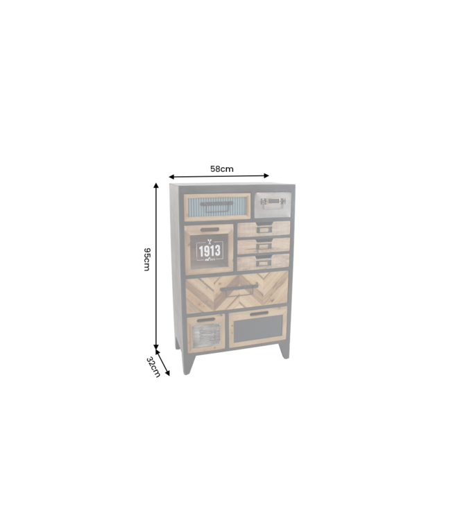 Invicta Interior Dressoir SECRETS 95cm grenen hout vintage bruin