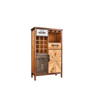 Invicta Interior Bar cabinet ATELIER 120cm pine wood vintage brown