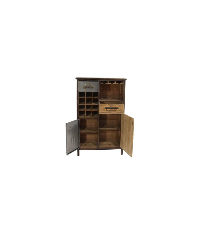 Invicta Interior Bar cabinet ATELIER 120cm pine wood vintage brown