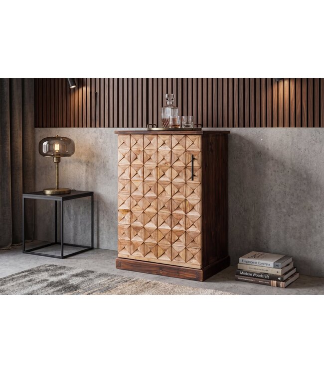 Invicta Interior Barcabinet BODEGA 90cm grenenhout naturel