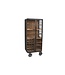 Invicta Interior Vitrinekast LOFT 145cm op wielen grenenwood metaal naturel