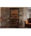 Invicta Interior Vitrinekast LOFT 145cm op wielen grenenwood metaal naturel