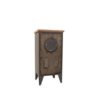 Invicta Interior Kast NAUTILUS 80cm dennenhout metaal vintage bruin