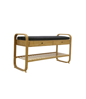 Invicta Interior Schoenenrek ZEN-BO 100cm met lade bamboe natuurlijk grijs