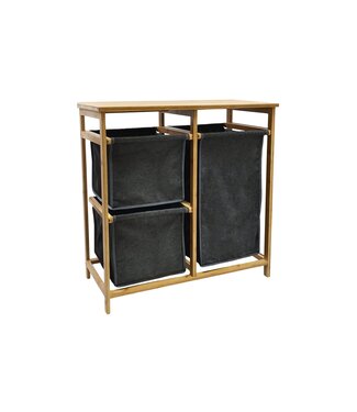 Invicta Interior Wasmand LAGOON SPA 70cm bamboe natuurlijk donkergrijs